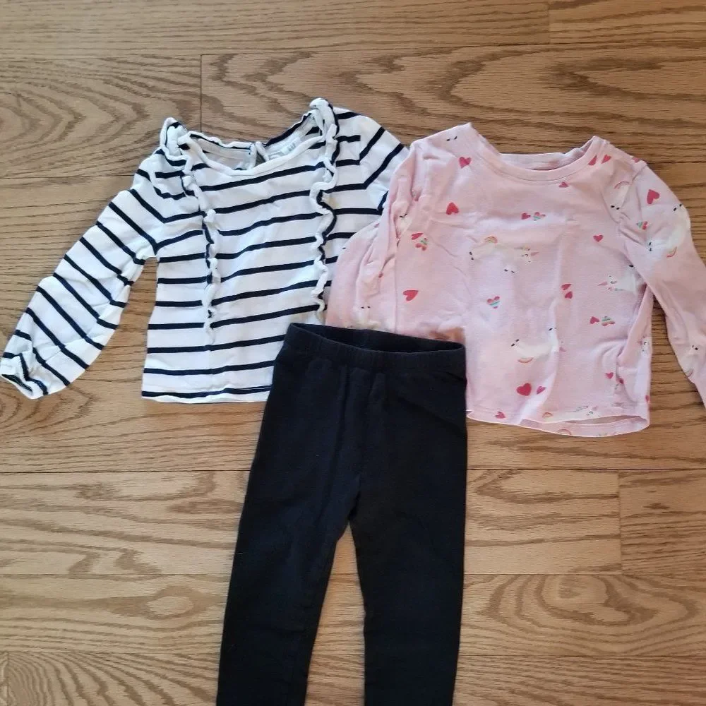 18-24M Gap Old Navy Long Sleeve Top and Leggings Set of 3